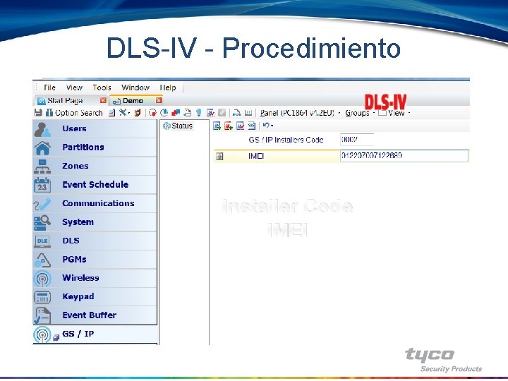 DLS-IV - Procedimiento Installer Code IMEI 