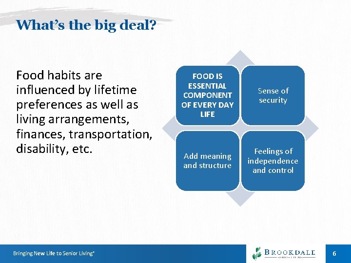 What’s the big deal? Food habits are influenced by lifetime preferences as well as What’s the big deal? Food habits are influenced by lifetime preferences as well as