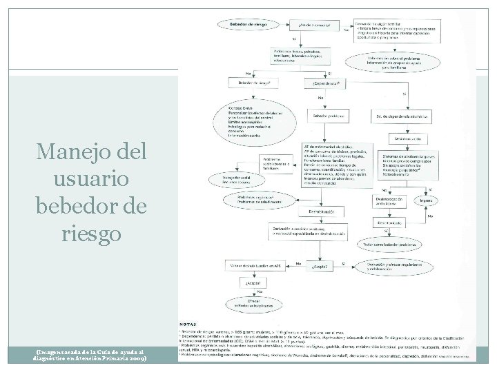 Manejo del usuario bebedor de riesgo (Imagen sacada de la Guía de ayuda al Manejo del usuario bebedor de riesgo (Imagen sacada de la Guía de ayuda al