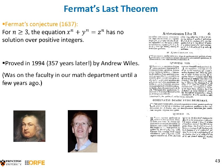 Fermat’s Last Theorem 43 