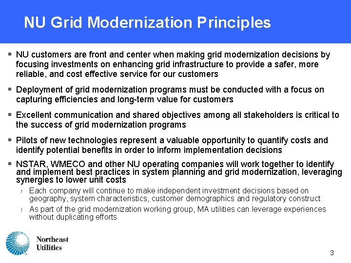 NU Grid Modernization Principles § NU customers are front and center when making grid NU Grid Modernization Principles § NU customers are front and center when making grid