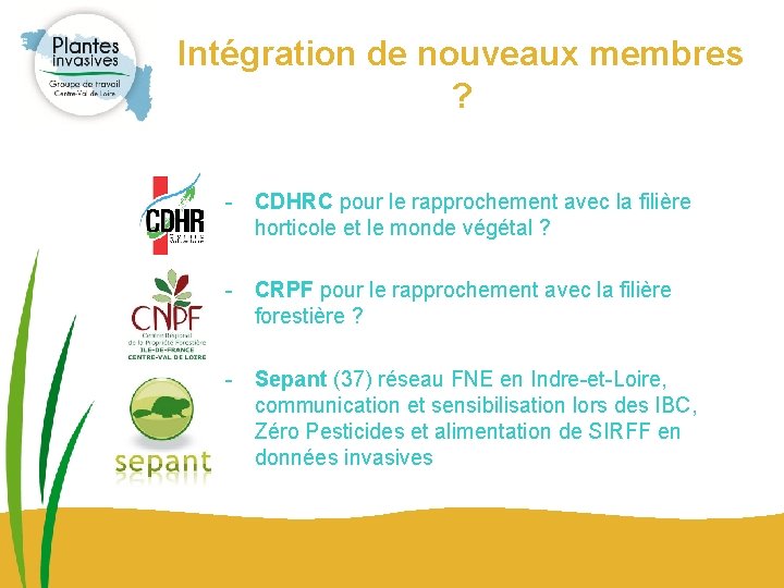 Intégration de nouveaux membres ? - CDHRC pour le rapprochement avec la filière horticole