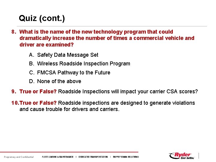 Quiz (cont. ) 8. What is the name of the new technology program that Quiz (cont. ) 8. What is the name of the new technology program that