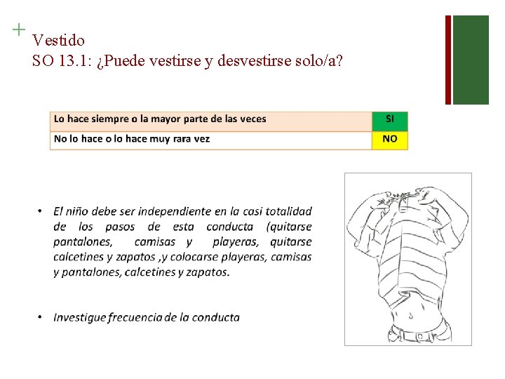 + Vestido SO 13. 1: ¿Puede vestirse y desvestirse solo/a? 