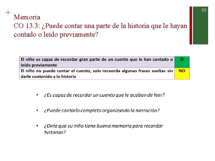 + Memoria CO 13. 3: ¿Puede contar una parte de la historia que le