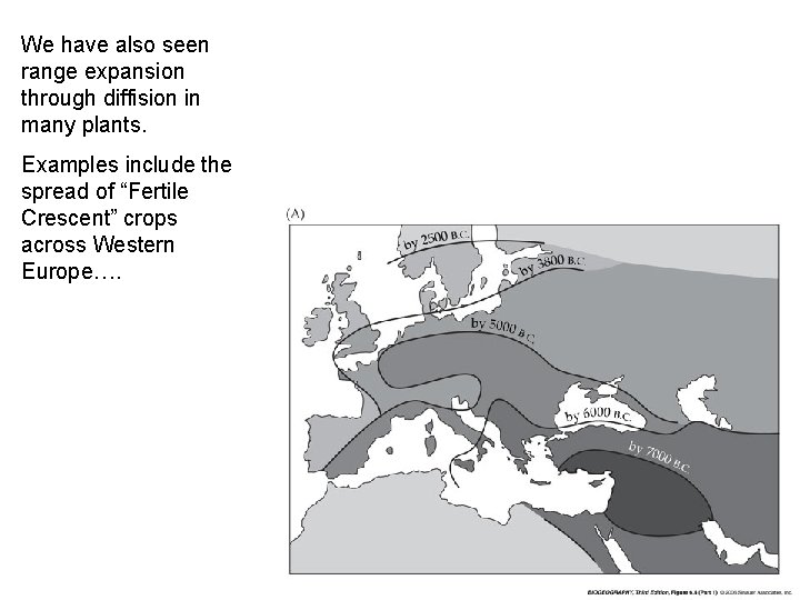 We have also seen range expansion through diffision in many plants. Examples include the
