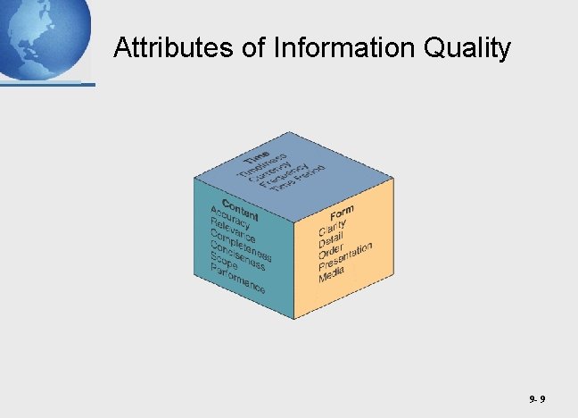 Attributes of Information Quality 9 - 9 