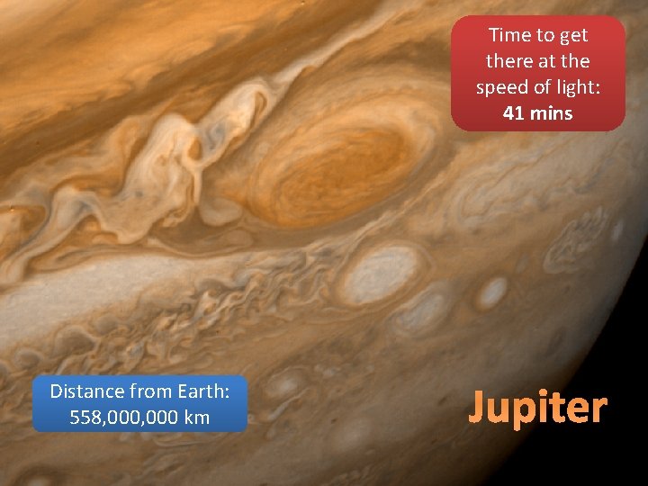 Time to get there at the speed of light: 41 mins Distance from Earth: