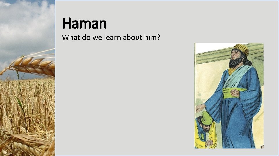 Haman What do we learn about him? 