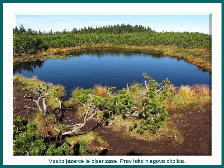 Vsako jezerce je biser zase. Prav tako njegova okolica. 