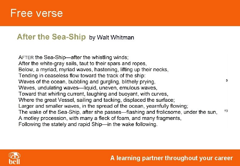 Free verse A learning partner throughout your career Free verse A learning partner throughout your career