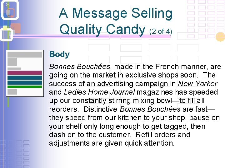 21 A Message Selling Quality Candy (2 of 4) Body Bonnes Bouchées, made in