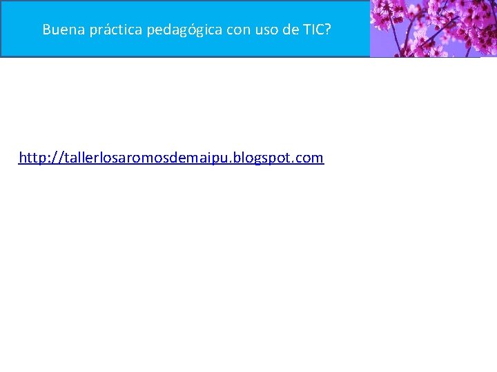 Buena práctica pedagógica. Definición con uso de TIC? http: //tallerlosaromosdemaipu. blogspot. com 