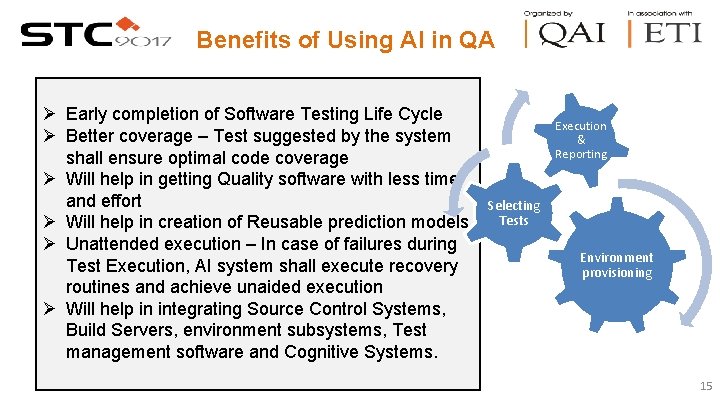 Benefits of Using AI in QA Ø Early completion of Software Testing Life Cycle