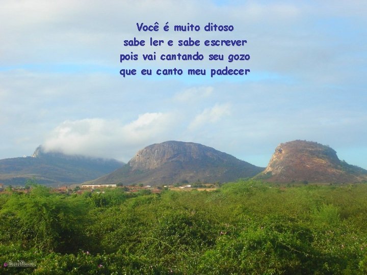 Você é muito ditoso sabe ler e sabe escrever pois vai cantando seu gozo