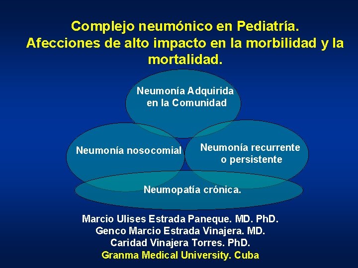 Complejo neumónico en Pediatría. Afecciones de alto impacto en la morbilidad y la mortalidad.