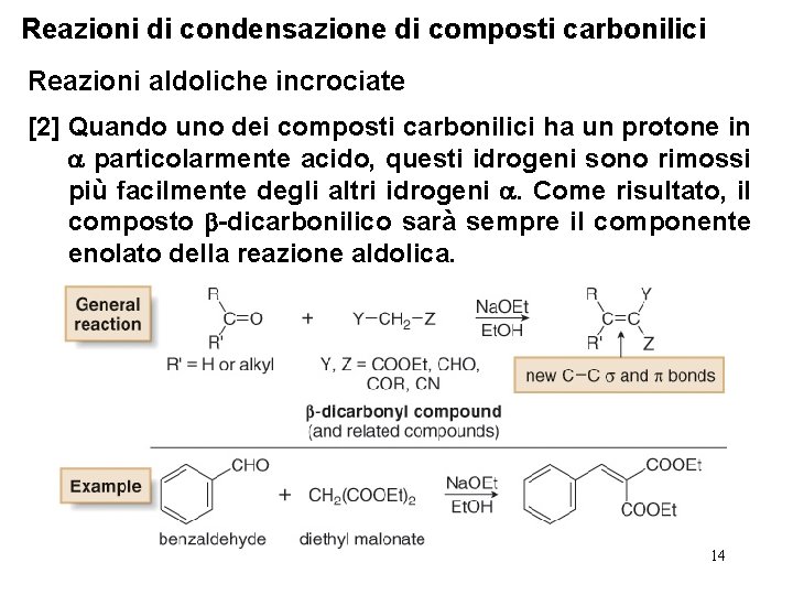 Reazioni di condensazione di composti carbonilici Reazioni aldoliche incrociate [2] Quando uno dei composti