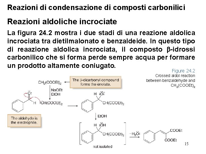 Reazioni di condensazione di composti carbonilici Reazioni aldoliche incrociate La figura 24. 2 mostra