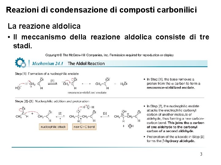 Reazioni di condensazione di composti carbonilici La reazione aldolica • Il meccanismo della reazione