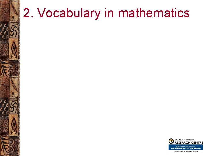 2. Vocabulary in mathematics 