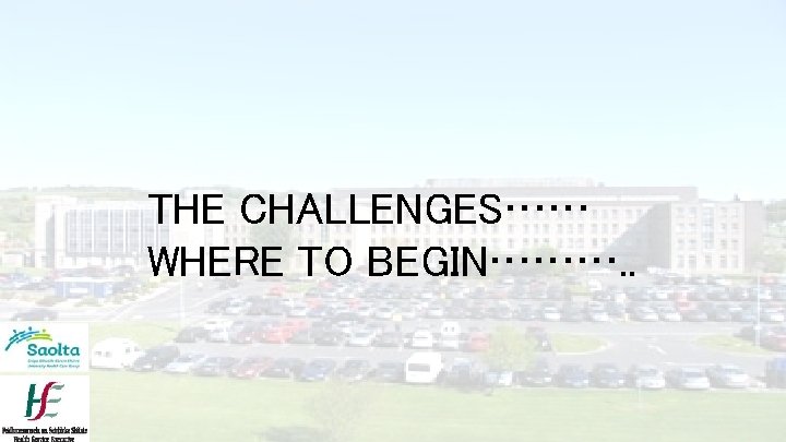 THE CHALLENGES…… WHERE TO BEGIN………. . 