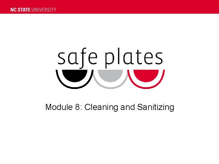 Module 8: Cleaning and Sanitizing Module 8: Cleaning and Sanitizing