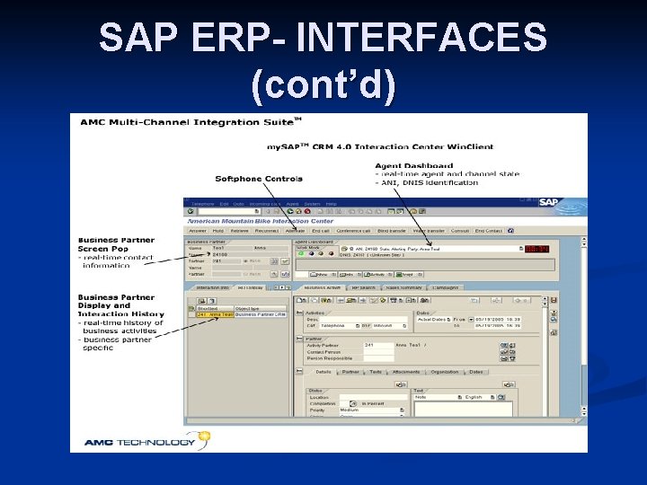 SAP ERP- INTERFACES (cont’d) 