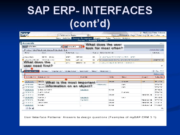 SAP ERP- INTERFACES (cont’d) 