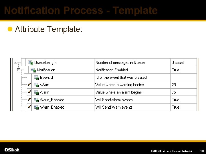 Notification Process - Template l Attribute Template: © 2008 OSIsoft, Inc. | Company Confidential