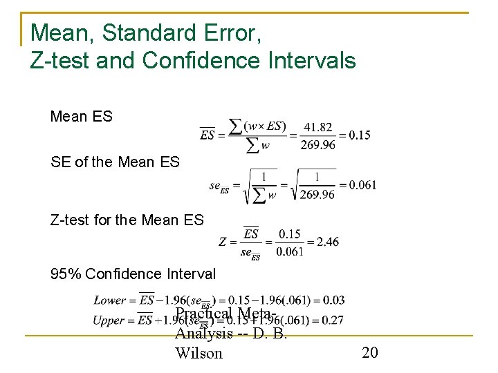 Overview of MetaAnalytic Data Analysis Transformations Adjustments and
