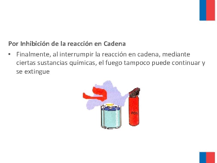 Por Inhibición de la reacción en Cadena • Finalmente, al interrumpir la reacción en