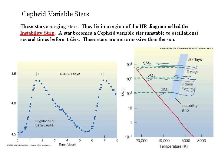 Cepheid Variable Stars These stars are aging stars. They lie in a region of Cepheid Variable Stars These stars are aging stars. They lie in a region of