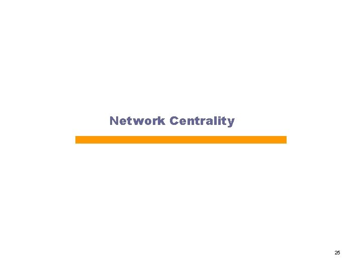 Network Centrality 25 