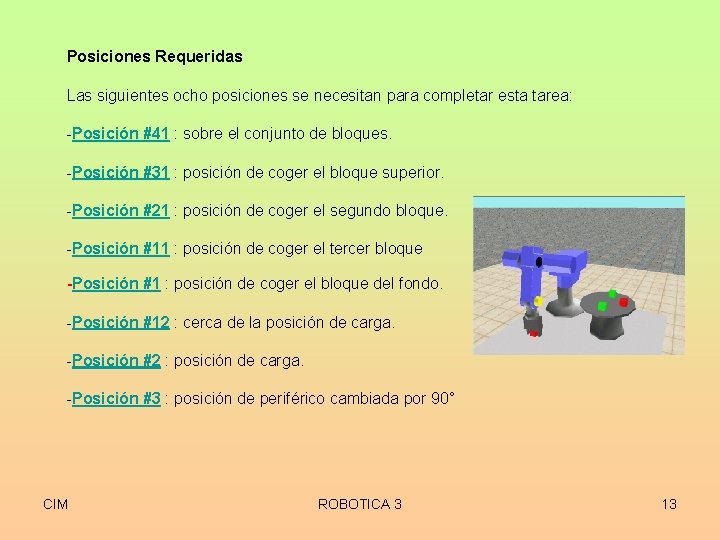 Posiciones Requeridas Las siguientes ocho posiciones se necesitan para completar esta tarea: -Posición #41