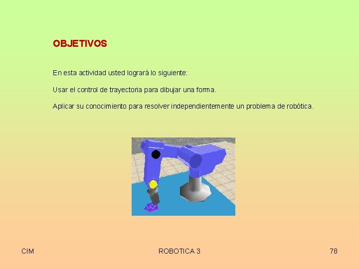 OBJETIVOS En esta actividad usted logrará lo siguiente: Usar el control de trayectoria para