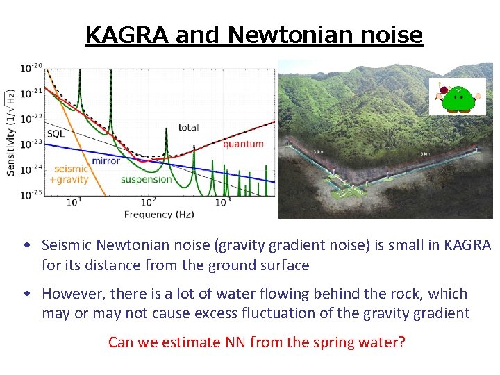 KAGRA and Newtonian noise • Seismic Newtonian noise (gravity gradient noise) is small in