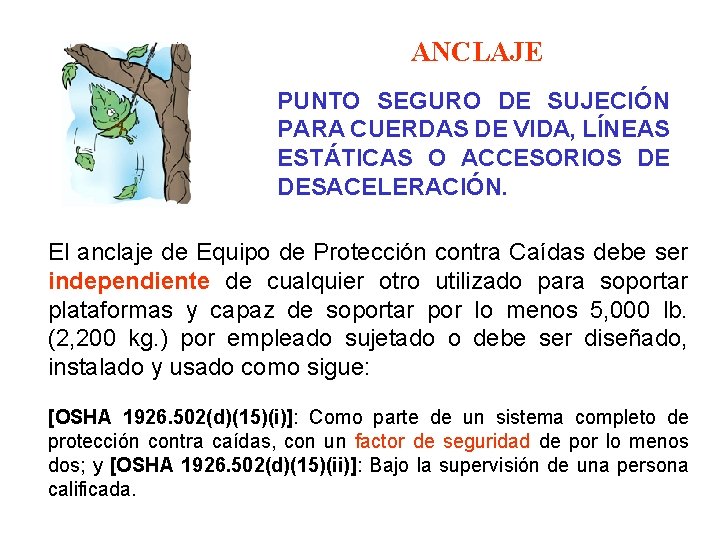 ANCLAJE PUNTO SEGURO DE SUJECIÓN PARA CUERDAS DE VIDA, LÍNEAS ESTÁTICAS O ACCESORIOS DE