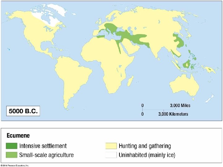 Fig. 2 -3: The ecumene, or the portion of the Earth with permanent human Fig. 2 -3: The ecumene, or the portion of the Earth with permanent human