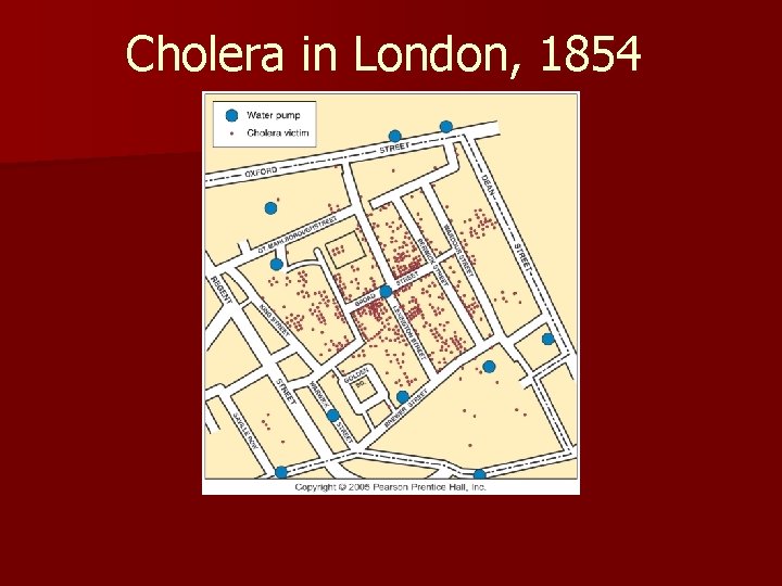Cholera in London, 1854 Fig. 2 -23: By mapping the distribution of cholera cases Cholera in London, 1854 Fig. 2 -23: By mapping the distribution of cholera cases
