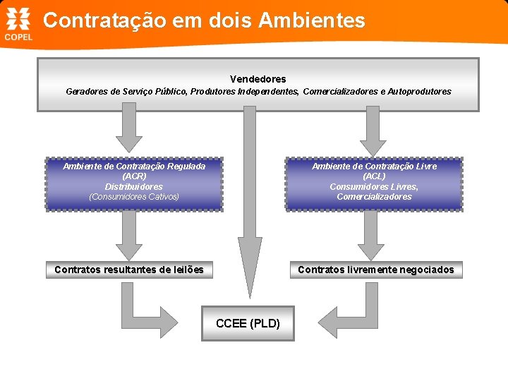 Contratação em dois Ambientes Vendedores Geradores de Serviço Público, Produtores Independentes, Comercializadores e Autoprodutores
