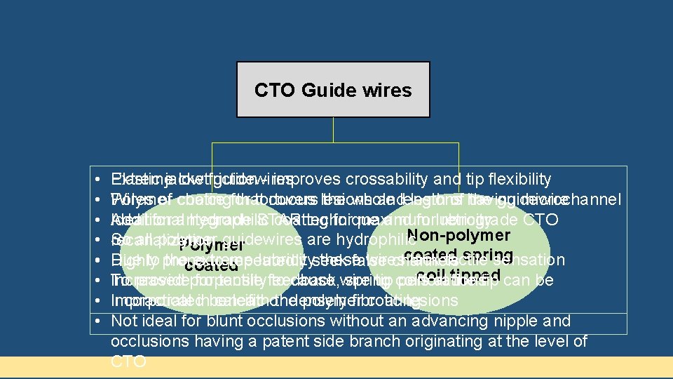 CTO Guide wires • • Plastic jacket guidewires Extreme low friction - improves crossability