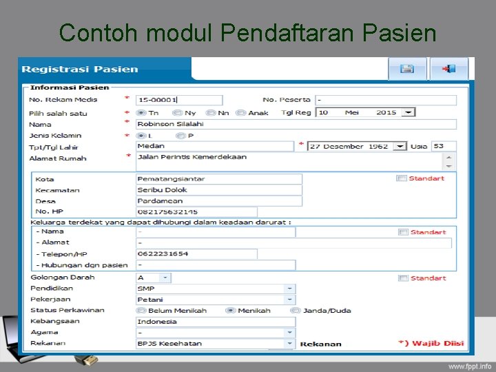 Contoh modul Pendaftaran Pasien 