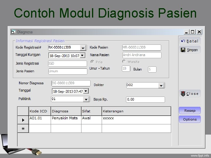 Contoh Modul Diagnosis Pasien 