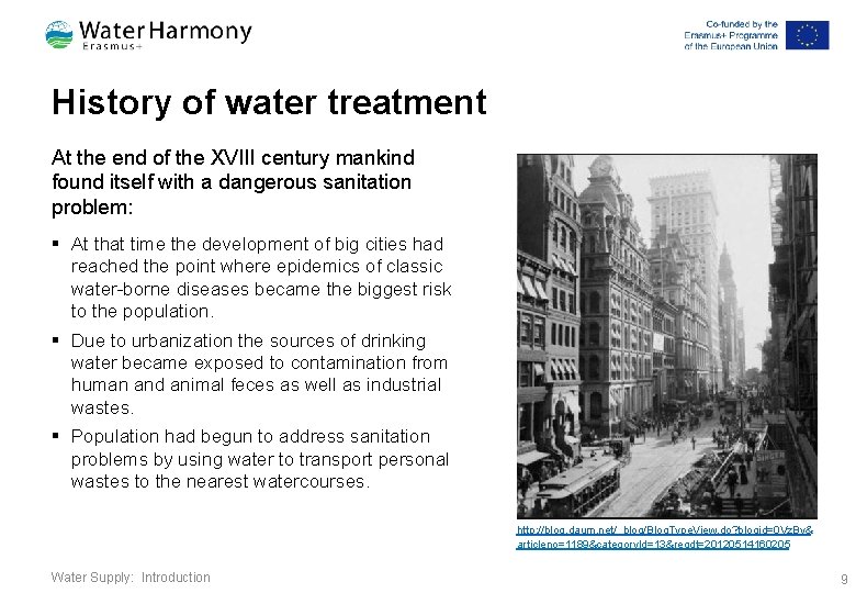 History of water treatment At the end of the XVIII century mankind found itself
