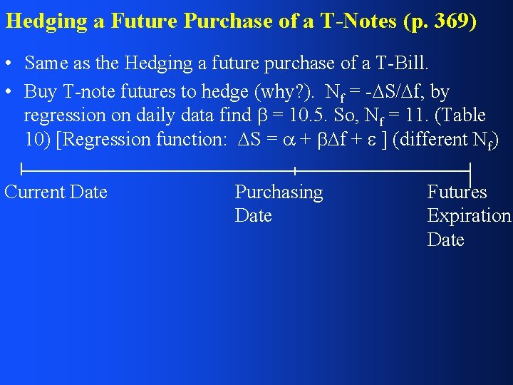 Hedging a Future Purchase of a T-Notes (p. 369) • Same as the Hedging