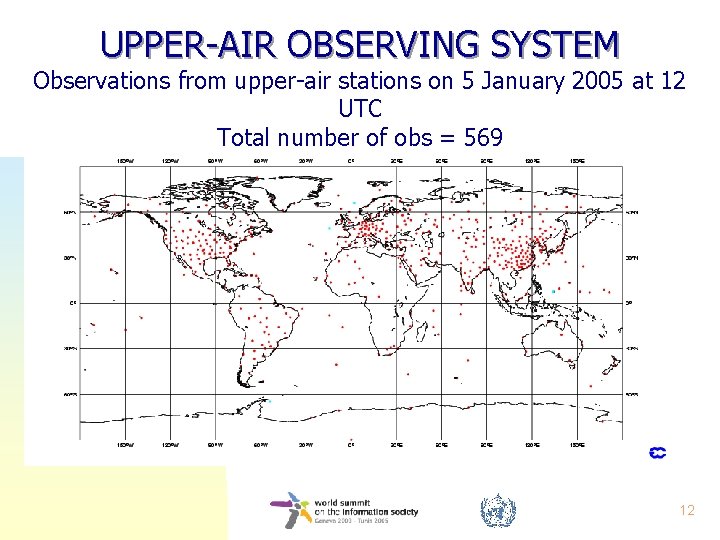 UPPER-AIR OBSERVING SYSTEM Observations from upper-air stations on 5 January 2005 at 12 UTC