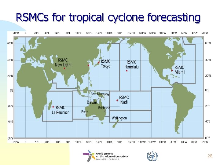 RSMCs for tropical cyclone forecasting 28 