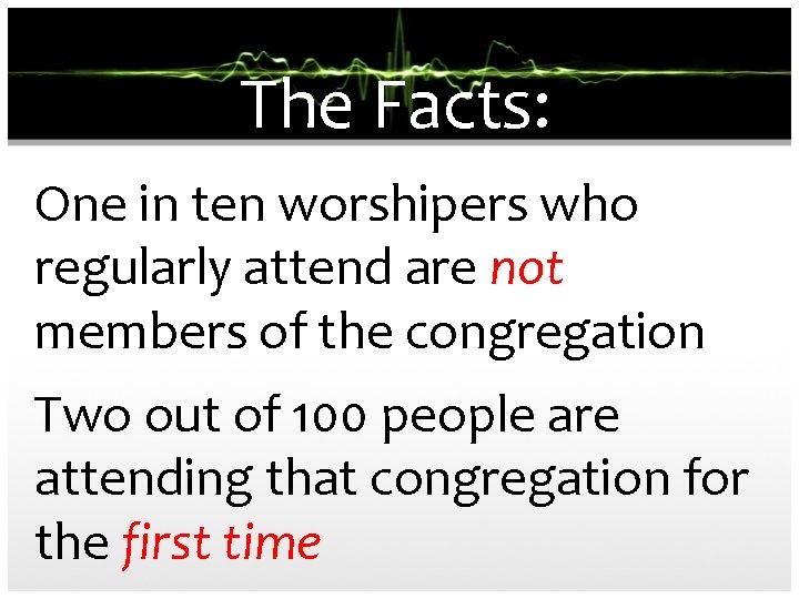 The Facts: One in ten worshipers who regularly attend are not members of the