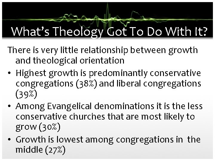 What’s Theology Got To Do With It? There is very little relationship between growth
