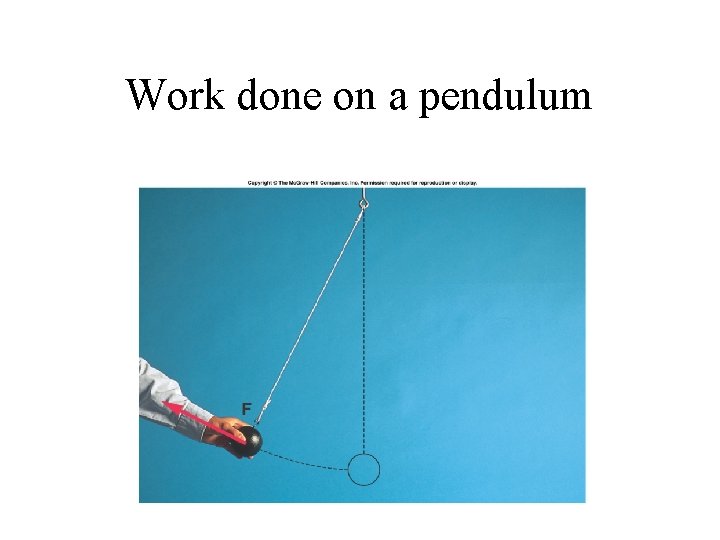 Work done on a pendulum Work done on a pendulum
